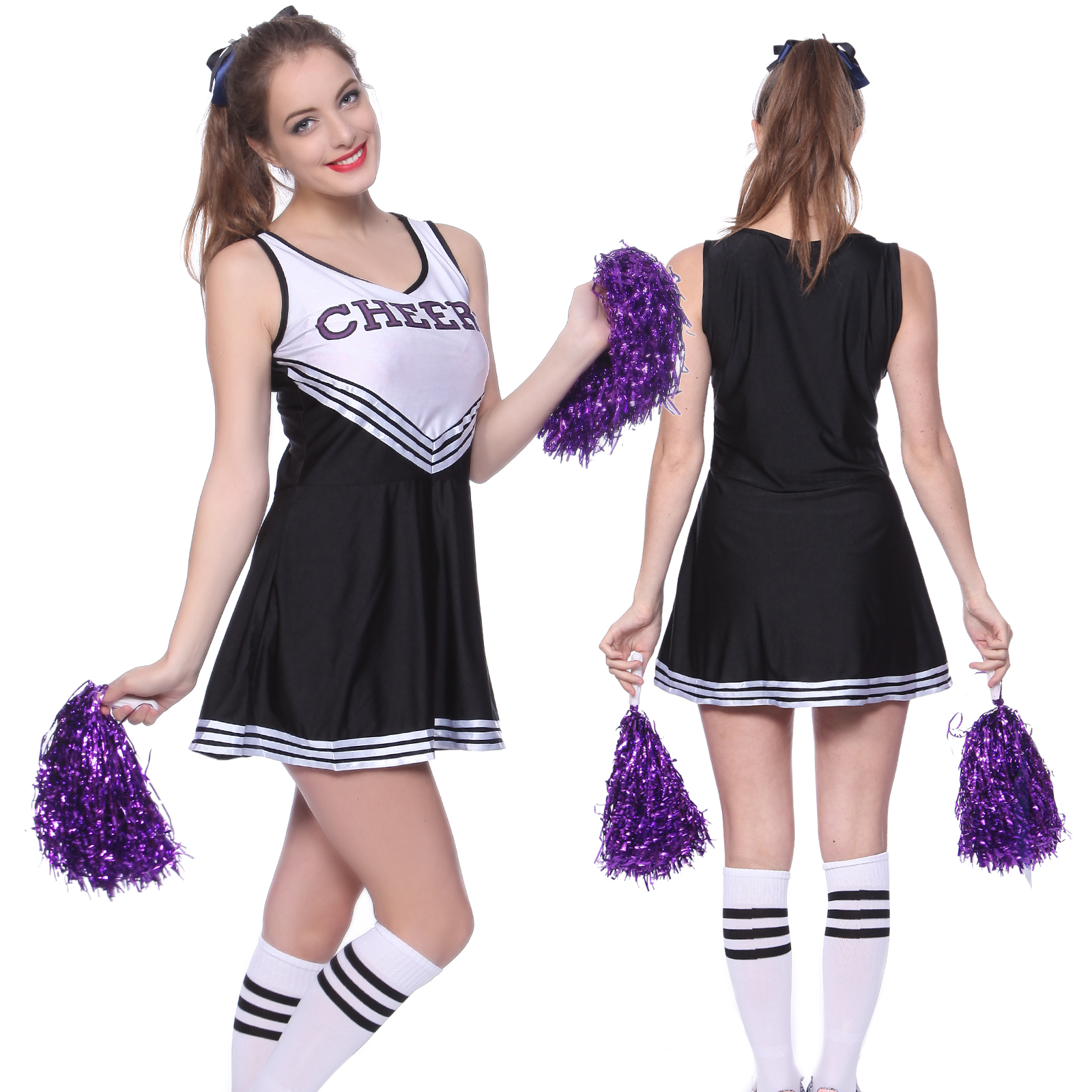 High School Glee Club Girl Cheerleader Costume Glee Style Cheerleading Varsity Cheerleader 